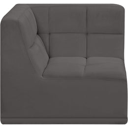 Meridian Relax Grey Velvet Corner Chair