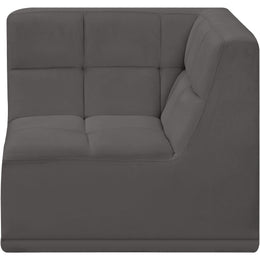 Meridian Relax Grey Velvet Corner Chair