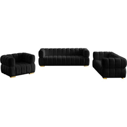 Meridian Gwen Black Velvet Chair
