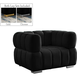 Meridian Gwen Black Velvet Chair