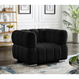 Meridian Gwen Black Velvet Chair