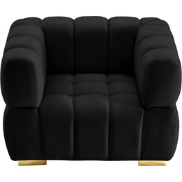 Meridian Gwen Black Velvet Chair
