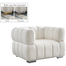 Meridian Gwen Cream Velvet Chair