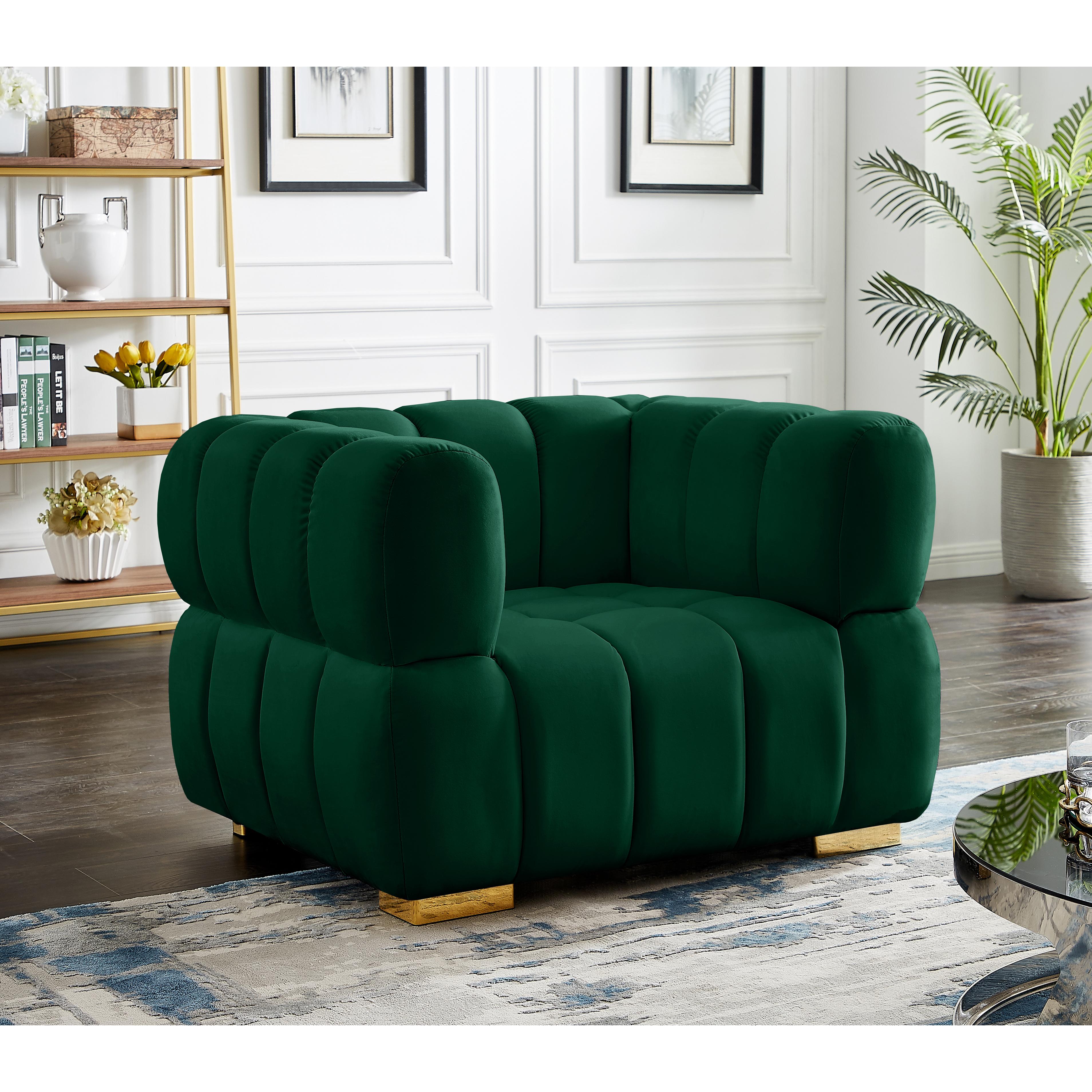 Meridian Gwen Green Velvet Chair