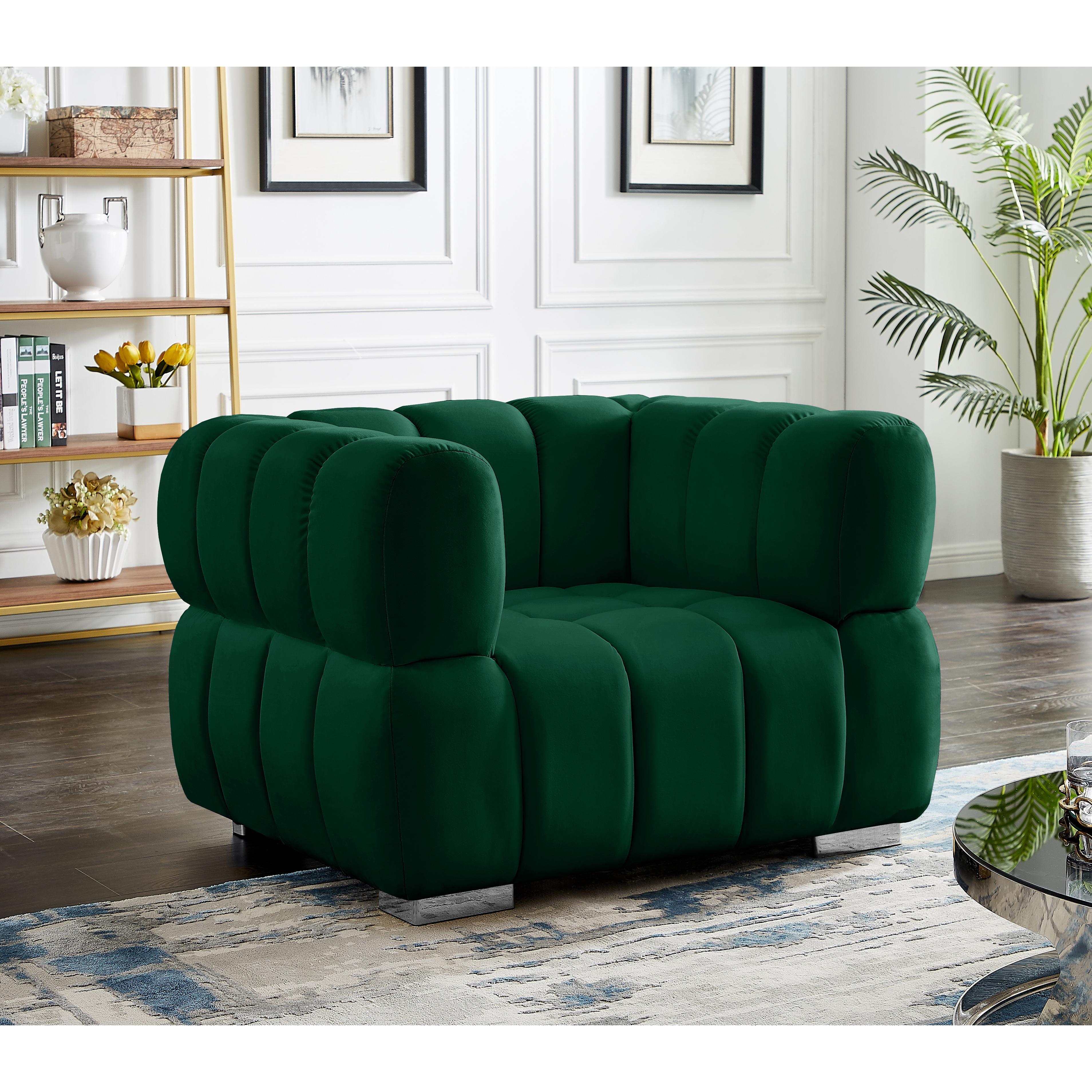 Meridian Gwen Green Velvet Chair