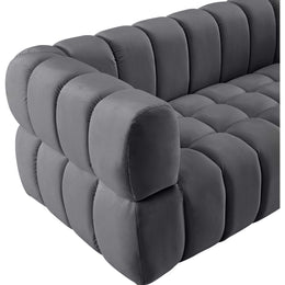 Meridian Gwen Grey Velvet Chair