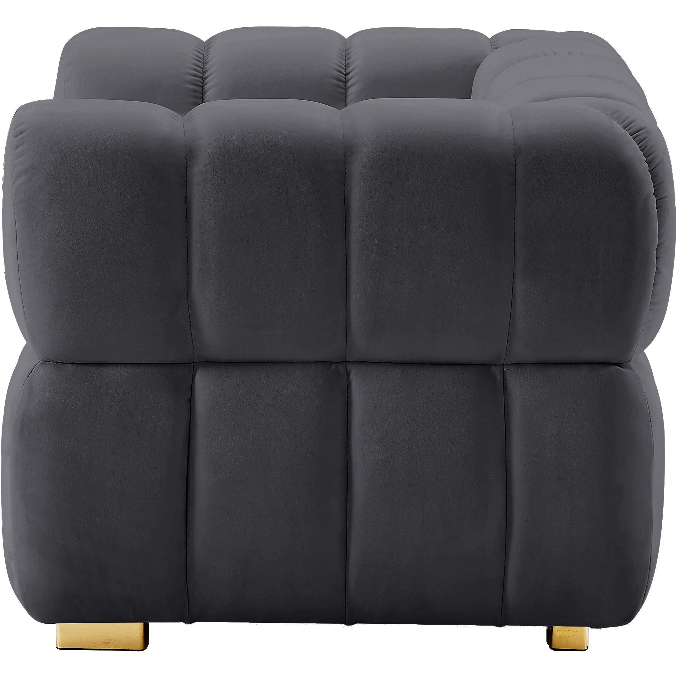 Meridian Gwen Grey Velvet Chair
