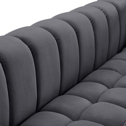 Meridian Gwen Grey Velvet Chair