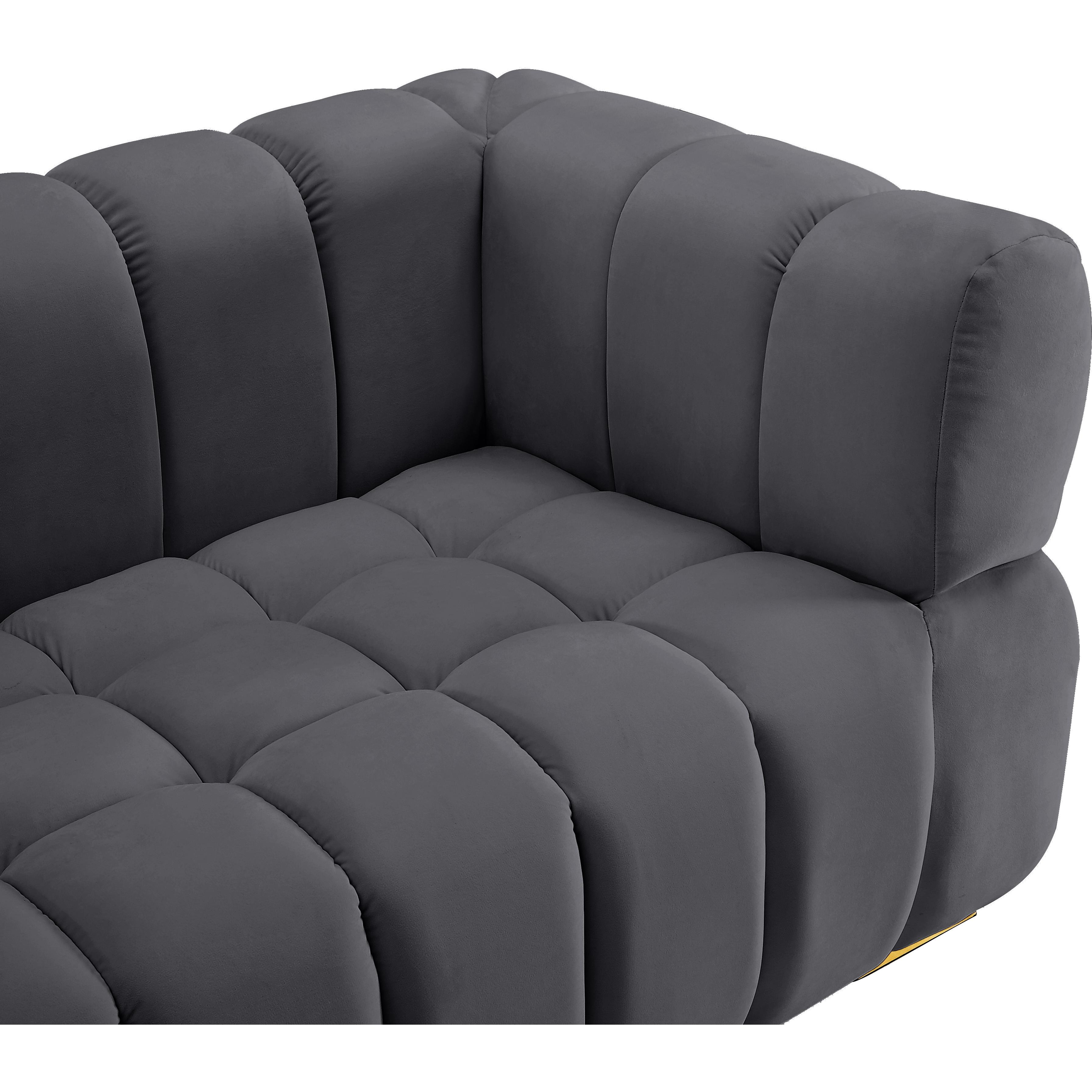Meridian Gwen Grey Velvet Chair