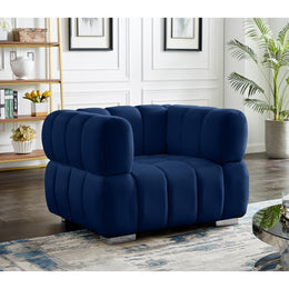 Meridian Gwen Navy Velvet Chair