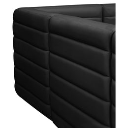 Meridian Quincy Black Velvet Modular Armless Chair