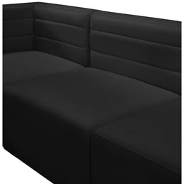 Meridian Quincy Black Velvet Modular Armless Chair