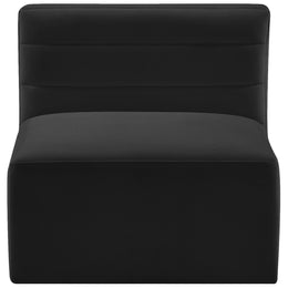 Meridian Quincy Black Velvet Modular Armless Chair