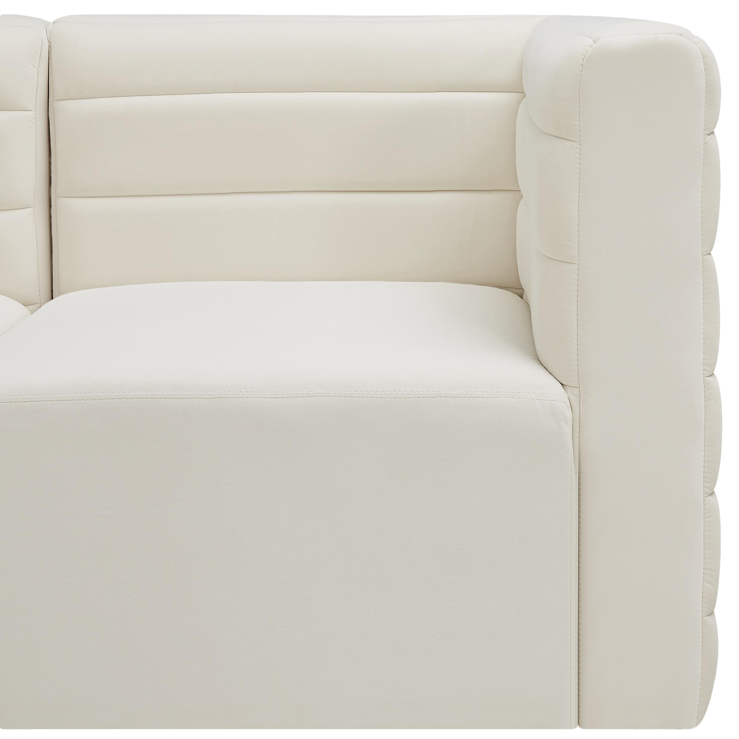 Meridian Quincy Cream Velvet Modular Armless Chair