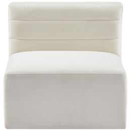 Meridian Quincy Cream Velvet Modular Armless Chair