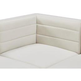 Meridian Quincy Cream Velvet Modular Armless Chair
