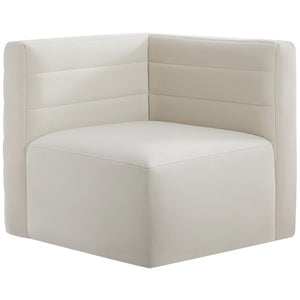 Meridian Quincy Cream Velvet Modular Corner Chair
