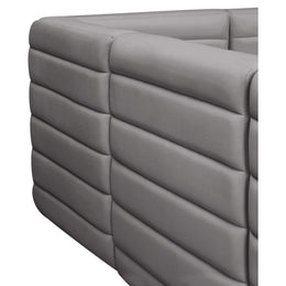 Meridian Quincy Grey Velvet Modular Armless Chair