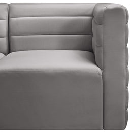 Meridian Quincy Grey Velvet Modular Armless Chair