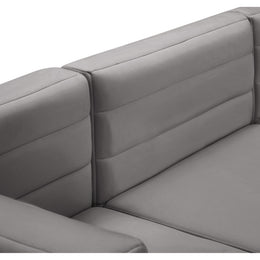 Meridian Quincy Grey Velvet Modular Armless Chair