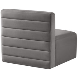Meridian Quincy Grey Velvet Modular Armless Chair