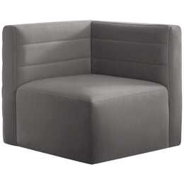 Meridian Quincy Grey Velvet Modular Corner Chair