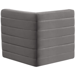 Meridian Quincy Grey Velvet Modular Corner Chair