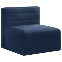 Meridian Quincy Navy Velvet Modular Armless Chair
