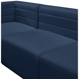Meridian Quincy Navy Velvet Modular Armless Chair