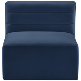 Meridian Quincy Navy Velvet Modular Armless Chair