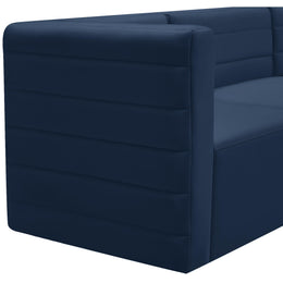 Meridian Quincy Navy Velvet Modular Armless Chair