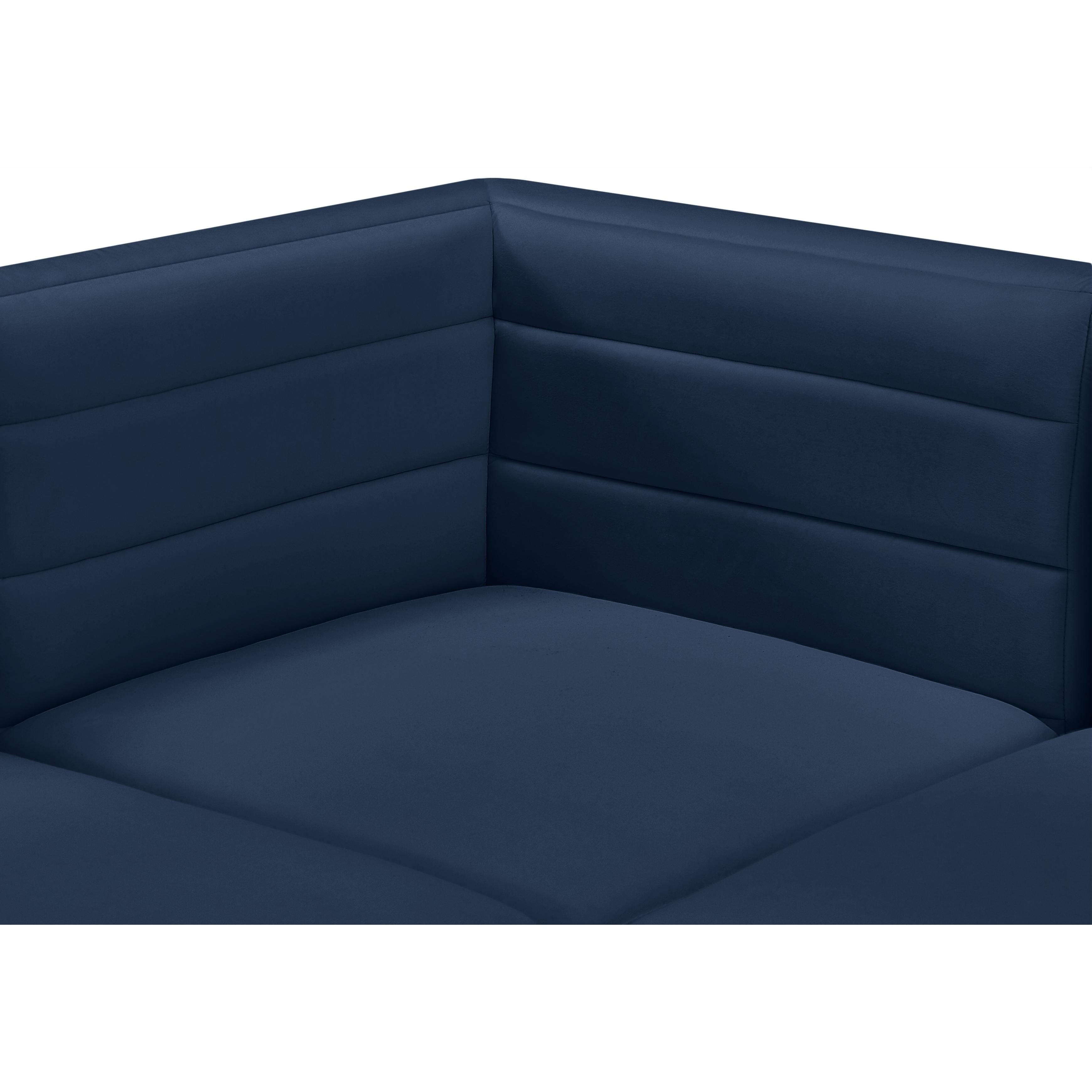 Meridian Quincy Navy Velvet Modular Armless Chair