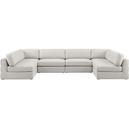 Meridian Tuft Cream Velvet Corner Chair