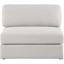 Meridian Beckham Beige Durable Linen Textured Fabric Armless