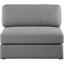 Meridian Beckham Grey Durable Linen Textured Fabric Armless