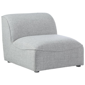 Meridian Miramar Grey Durable Linen Textured Armless