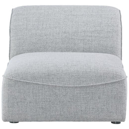 Meridian Miramar Grey Durable Linen Textured Armless