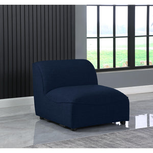 Meridian Miramar Navy Durable Linen Textured Armless