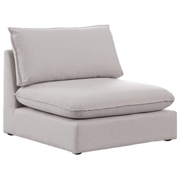 Meridian Mackenzie Beige Durable Linen Textured Armless Chair