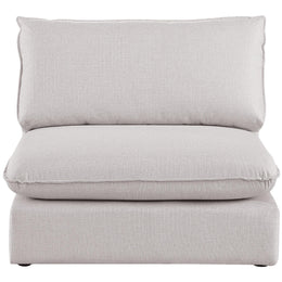 Meridian Mackenzie Beige Durable Linen Textured Armless Chair