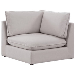 Meridian Mackenzie Beige Durable Linen Textured Corner Chair