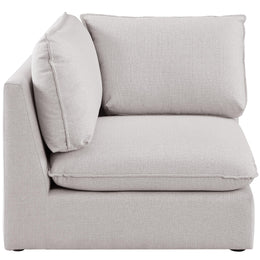 Meridian Mackenzie Beige Durable Linen Textured Corner Chair