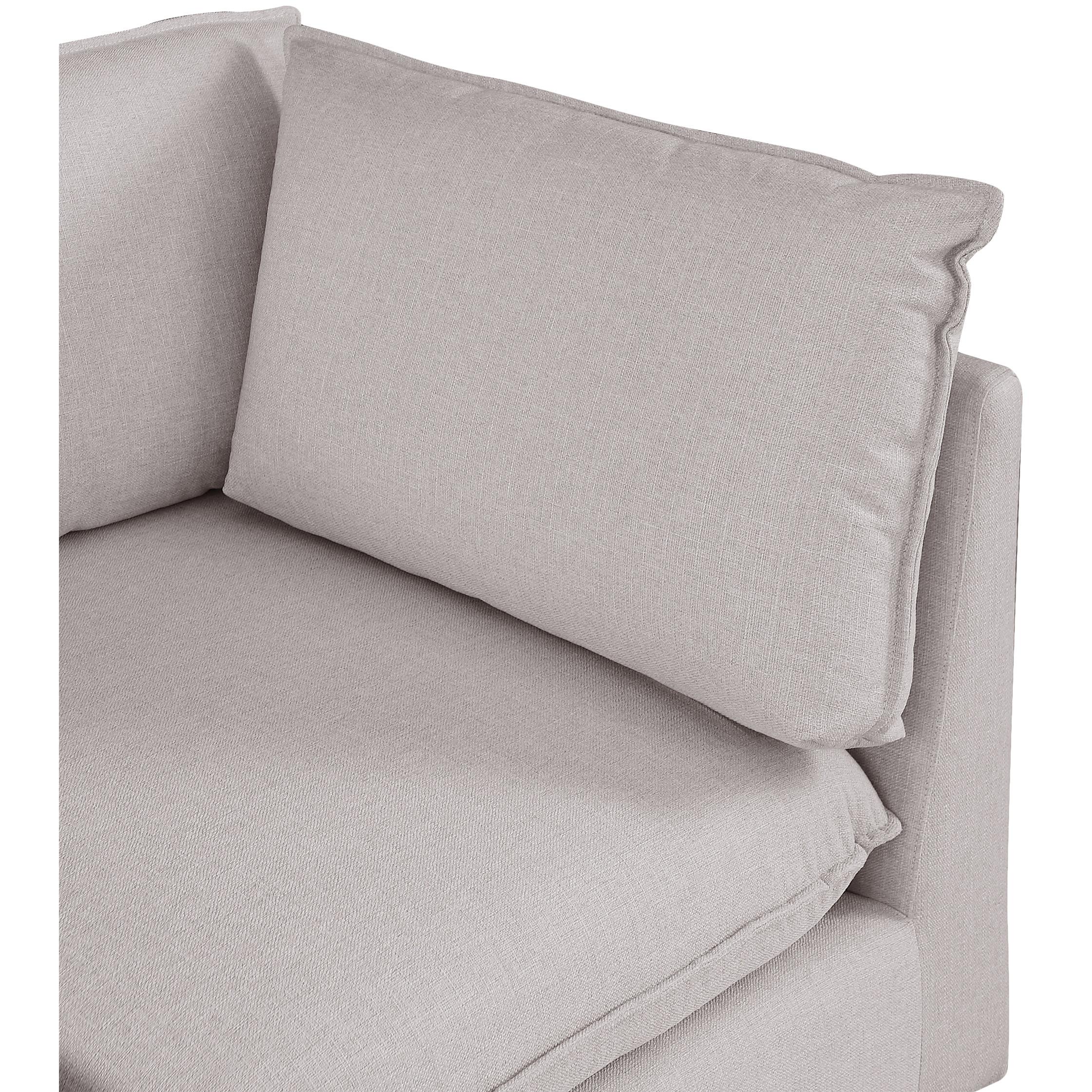 Meridian Mackenzie Beige Durable Linen Textured Corner Chair