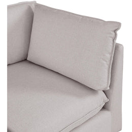 Meridian Mackenzie Beige Durable Linen Textured Corner Chair