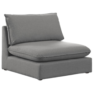 Meridian Mackenzie Grey Durable Linen Textured Armless Chair