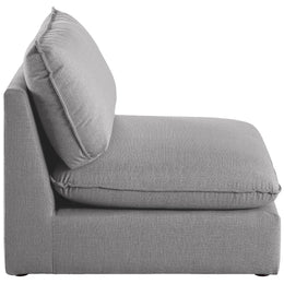 Meridian Mackenzie Grey Durable Linen Textured Armless Chair