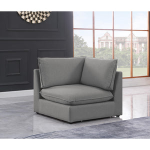 Meridian Mackenzie Grey Durable Linen Textured Corner Chair