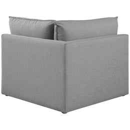 Meridian Mackenzie Grey Durable Linen Textured Corner Chair