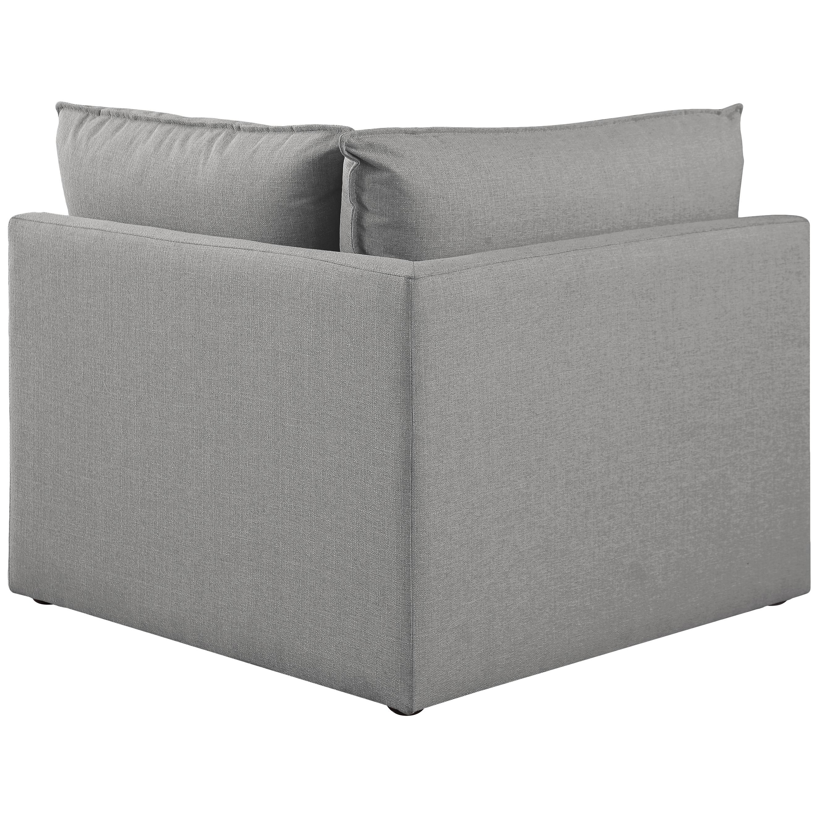 Meridian Mackenzie Grey Durable Linen Textured Corner Chair
