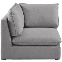 Meridian Mackenzie Grey Durable Linen Textured Corner Chair